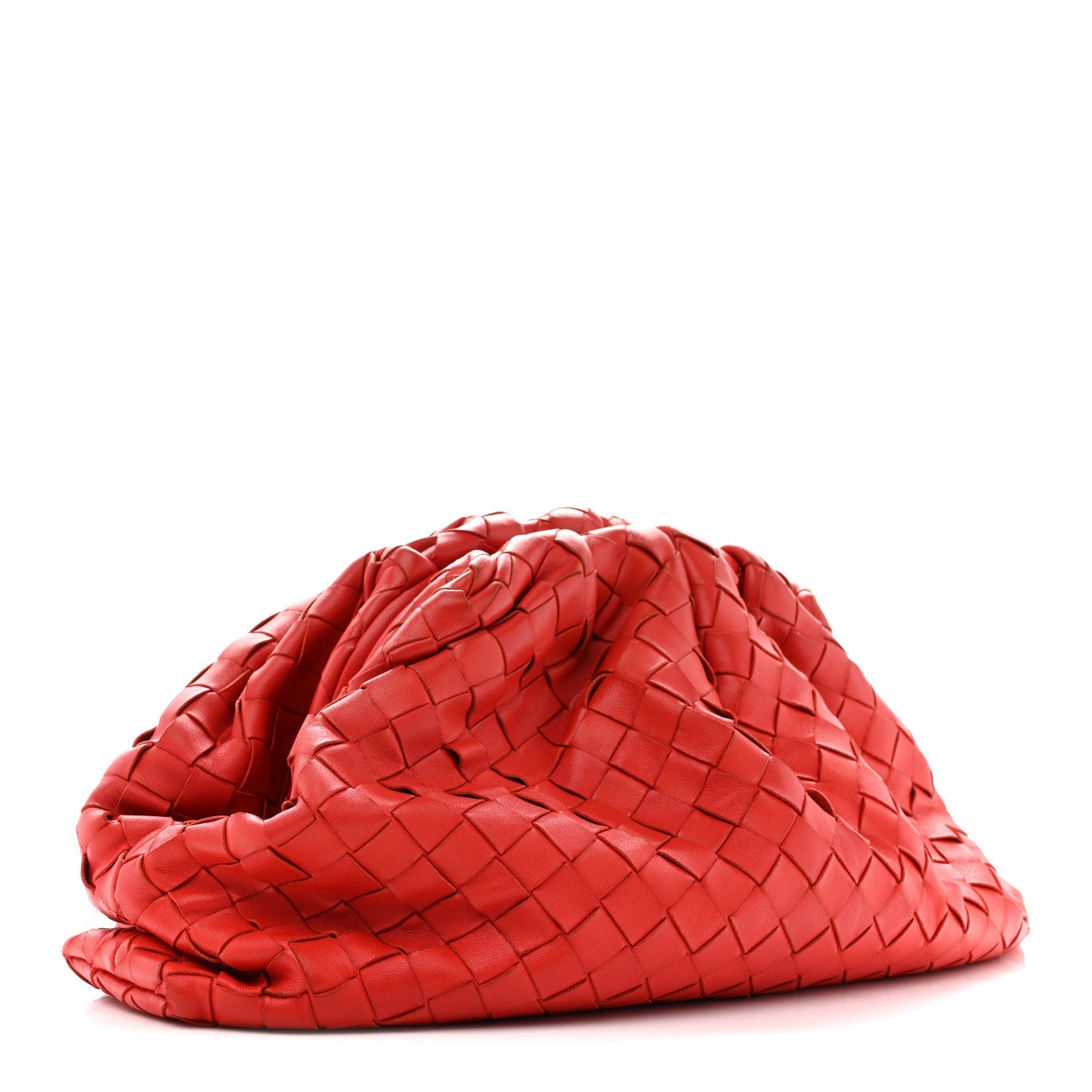 Nappa Maxi Intrecciato The Pouch Oversized Clutch Bright Red