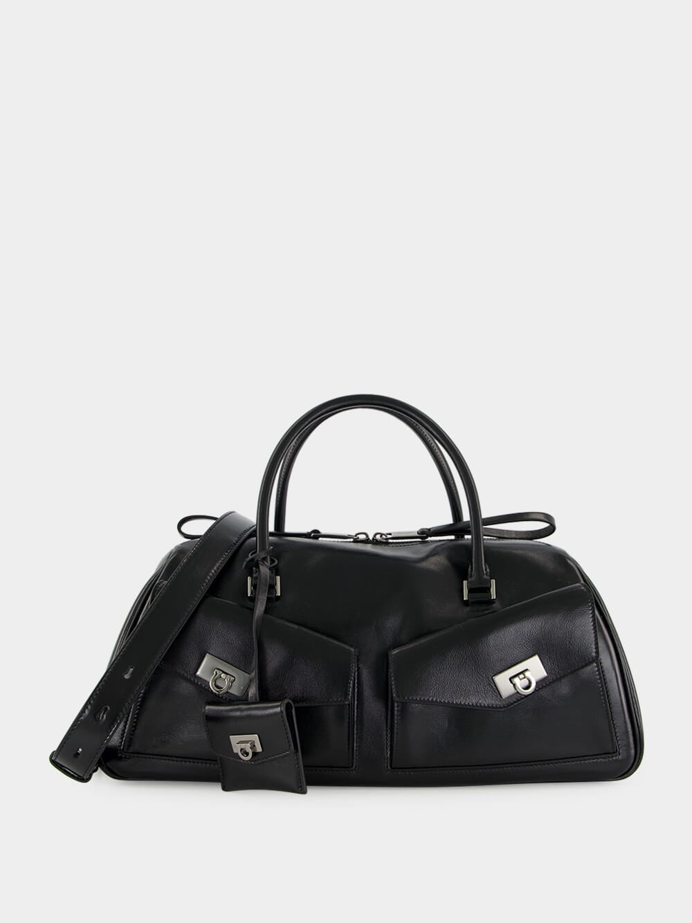 Black Harley Leather Top Handle Bag