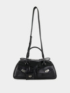 Black Harley Leather Top Handle Bag