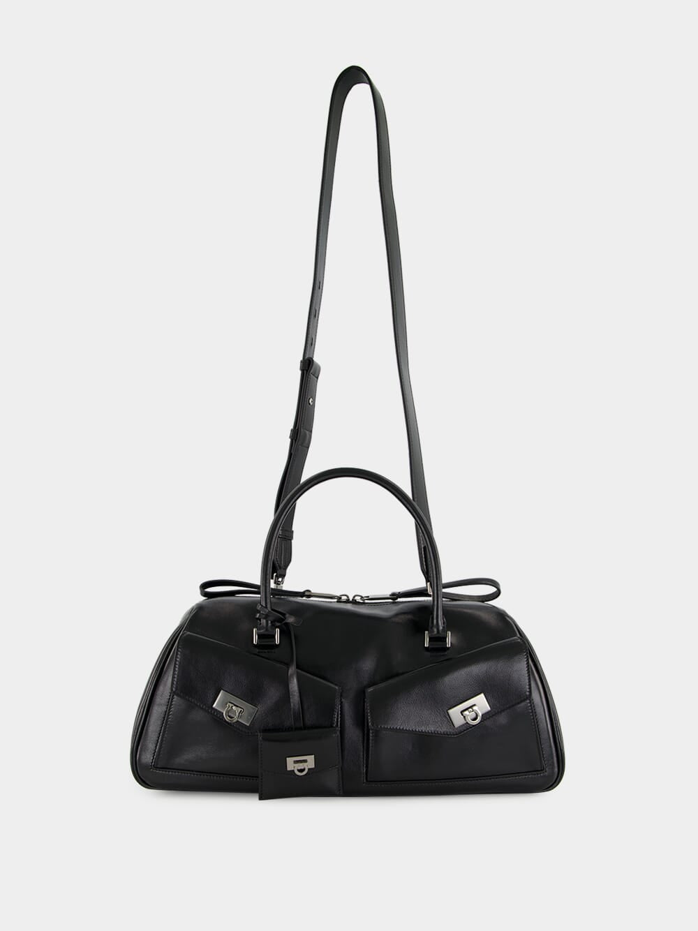 Black Harley Leather Top Handle Bag