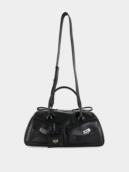 Black Harley Leather Top Handle Bag