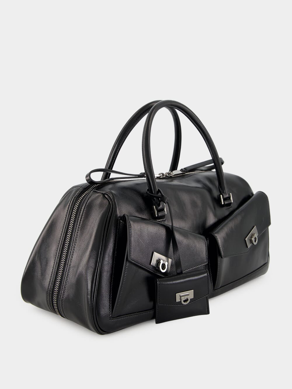 Black Harley Leather Top Handle Bag