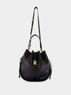Black Calfskin Hug Bucket Bag