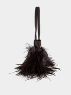 Black Nappa Leather Feather Small Soft Bag