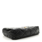 Lambskin Quilted Large CC Funky Town Flap Black