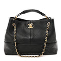 Calfskin Quilted Small Coco Base Shopping Bag Black