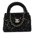 Sequin Nano Kelly Shopper Black