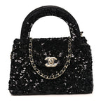 Sequin Nano Kelly Shopper Black
