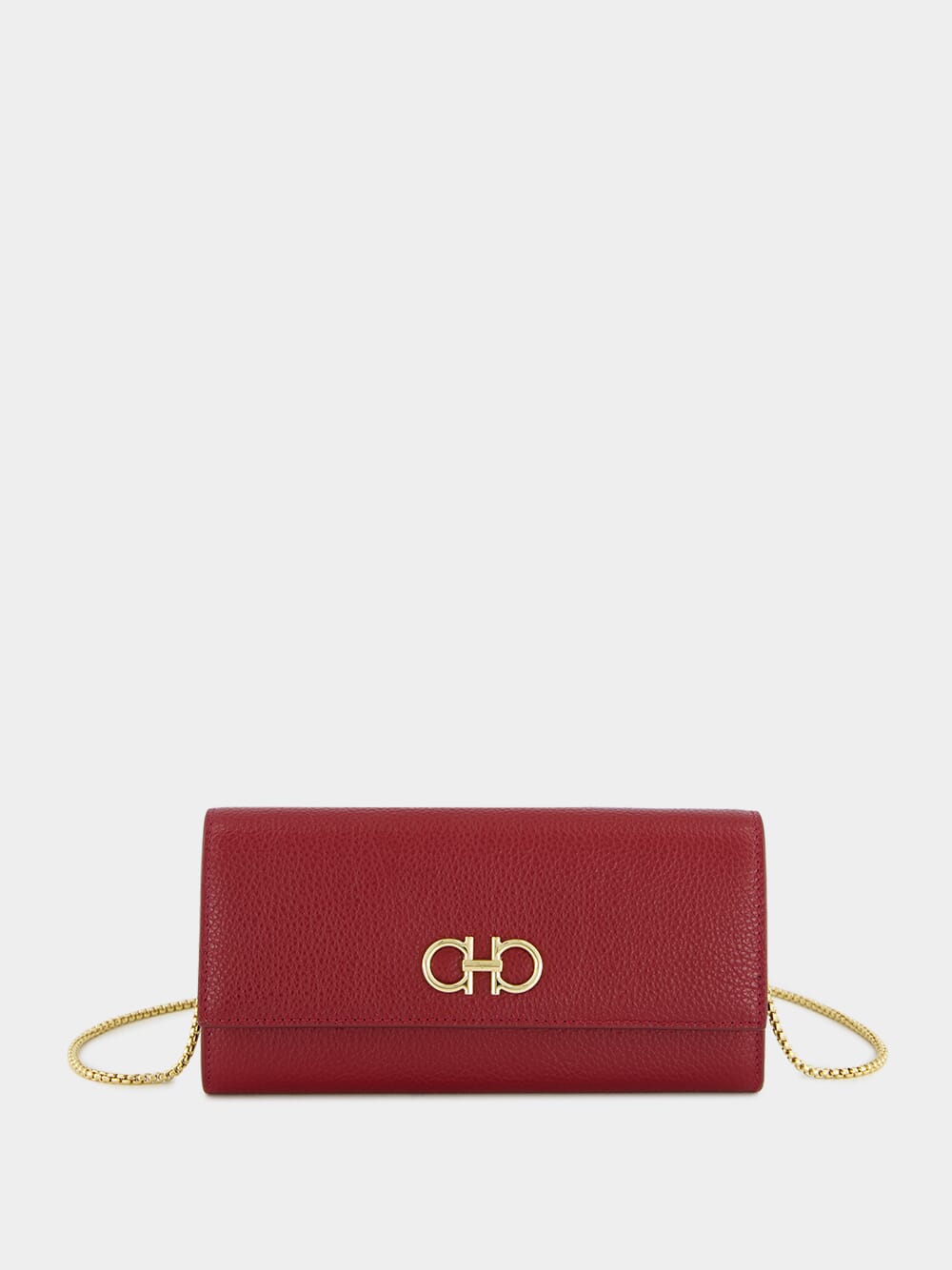 Red Gancini Wallet with Chain