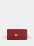 Red Gancini Wallet with Chain