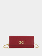 Red Gancini Wallet with Chain