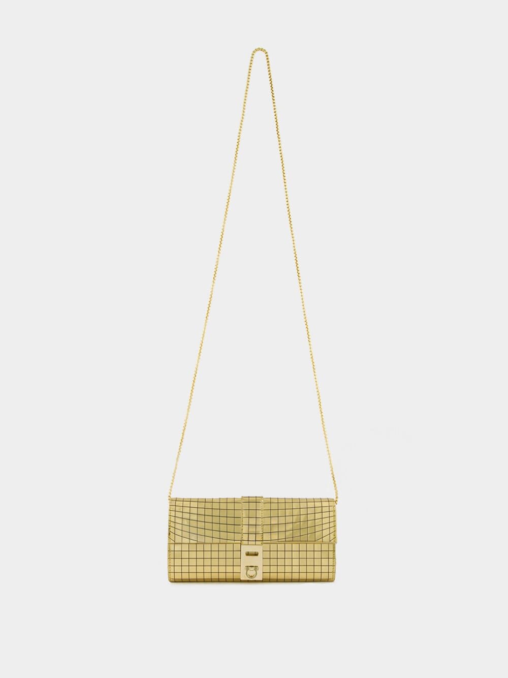 Gold Laminated Hug Wallet with Chain