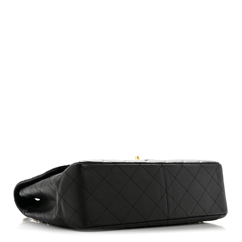 Caviar Quilted Jumbo Single Flap Black