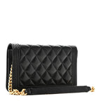 Caviar Quilted Boy Wallet On Chain WOC Black