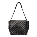Calfskin Quilted Istanbul Accordion Large Flap Black
