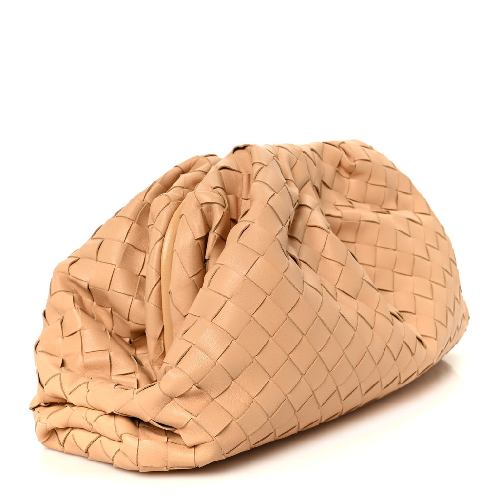 Nappa Maxi Intrecciato The Pouch Oversized Clutch Almond