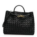 Nappa Intrecciato Medium Andiamo Shoulder Bag Black