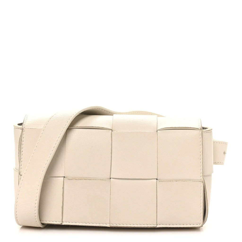 Nappa Maxi Intreccio The Belt Cassette Bag White
