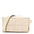 Nappa Maxi Intreccio The Belt Cassette Bag White