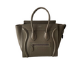 CELINE Micro Luggage Leather Handbag in Grey