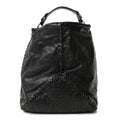 Grained Lambskin Intrecciato Large Shoulder Bag Black