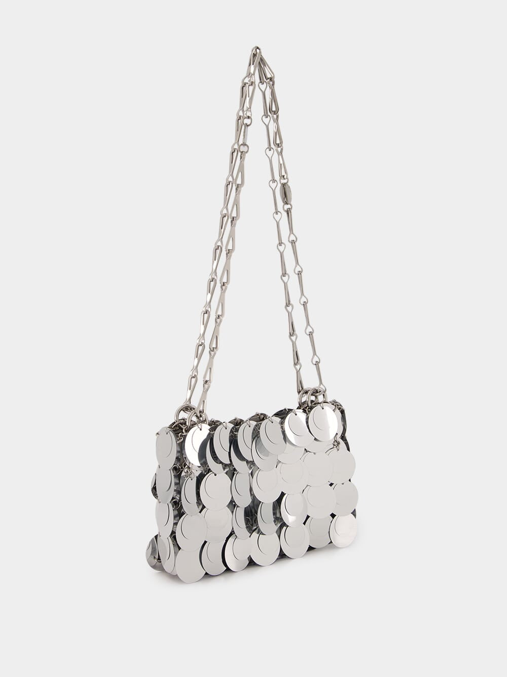 Silver Sparkle Discs Nano Bag