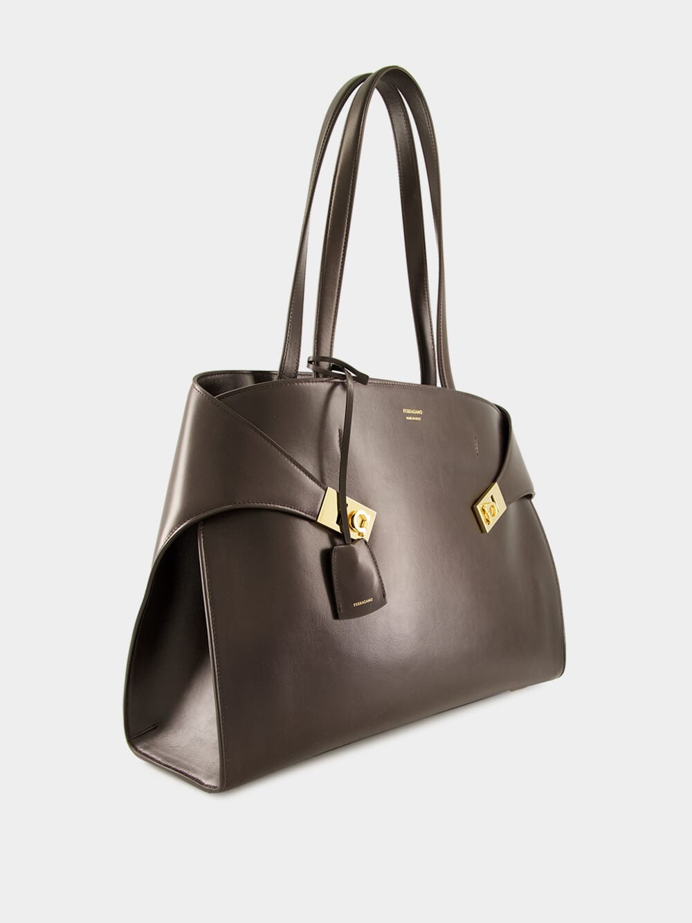 Hug Tote Bag in Brown Leather