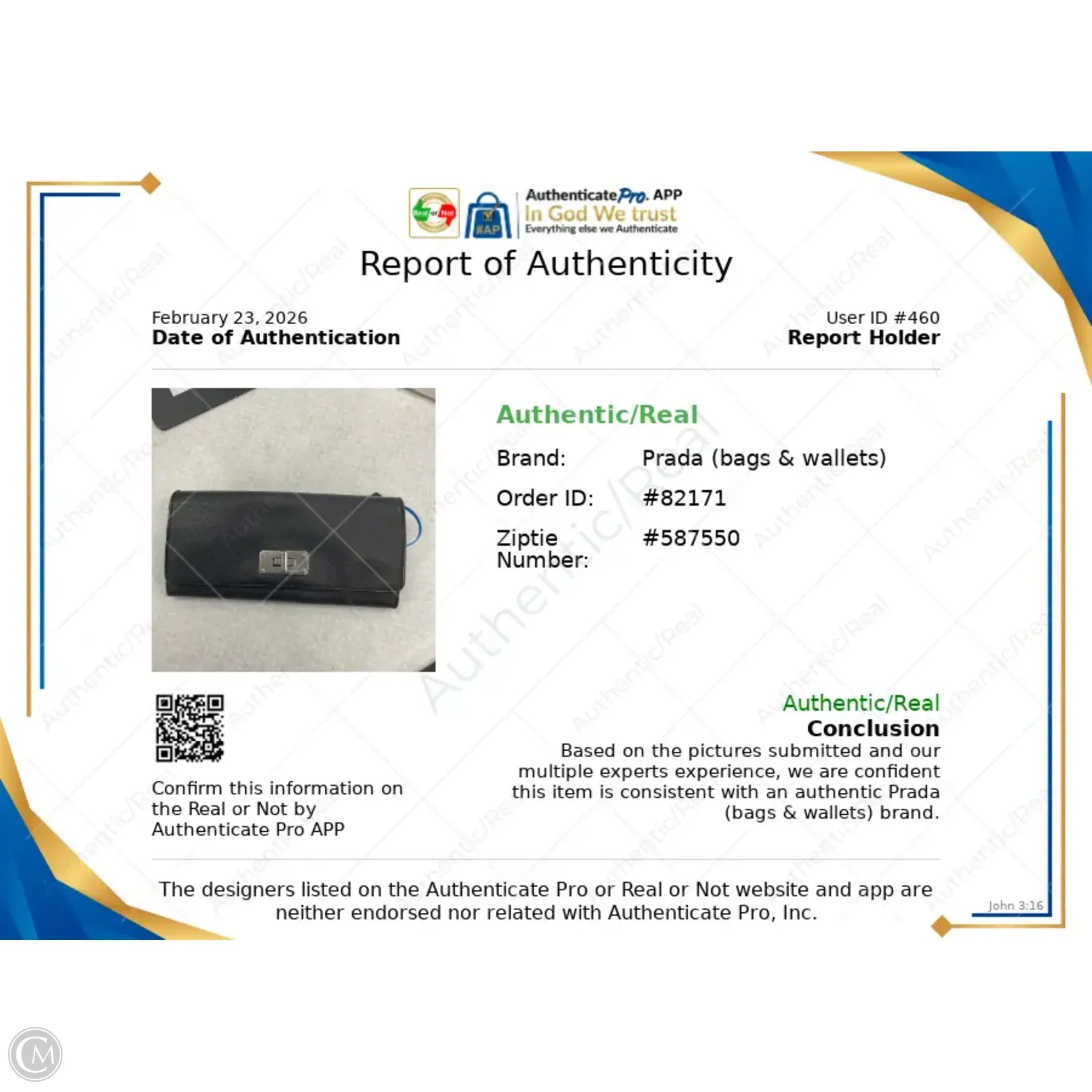 Wallet Luxury Designer By Prada, Size: Medium