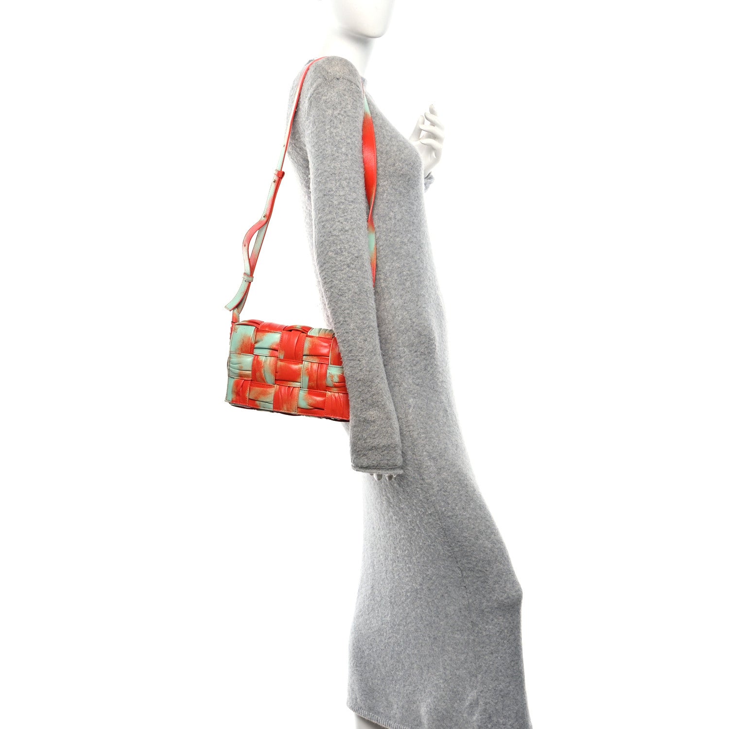 Calfskin Intreccio Plisse Tie Dye Camera Bag Multicolor