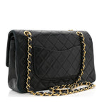 Lambskin Quilted Medium Double Flap Black