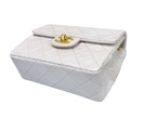 Chanel Vintage White Timeless Flap Bag Mini Square Gold Hardware