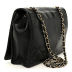 Lambskin Quilted Diamond CC Flap Black