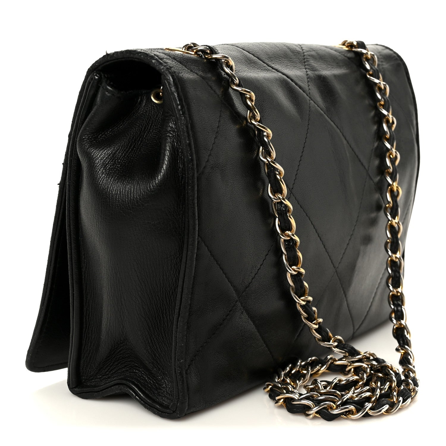 Lambskin Quilted Diamond CC Flap Black