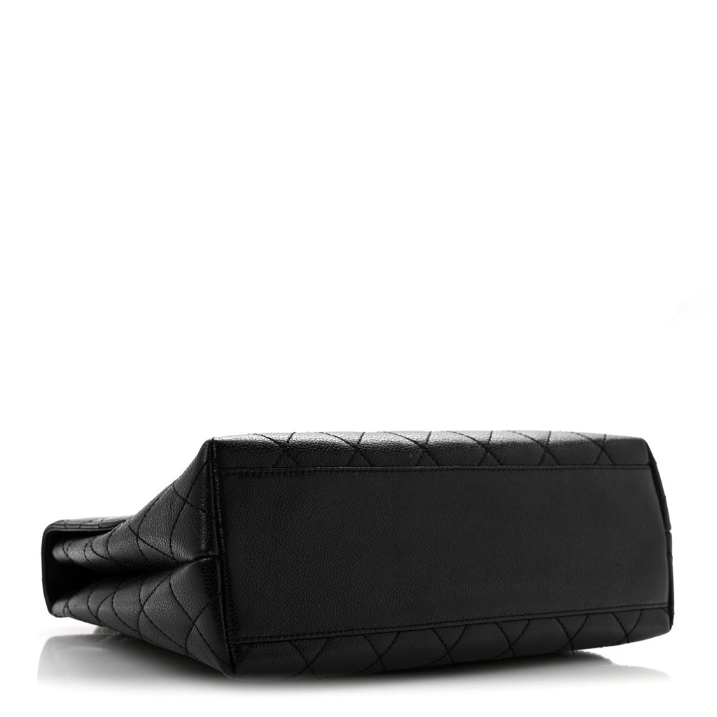 Caviar Quilted Jumbo Kelly Flap Black