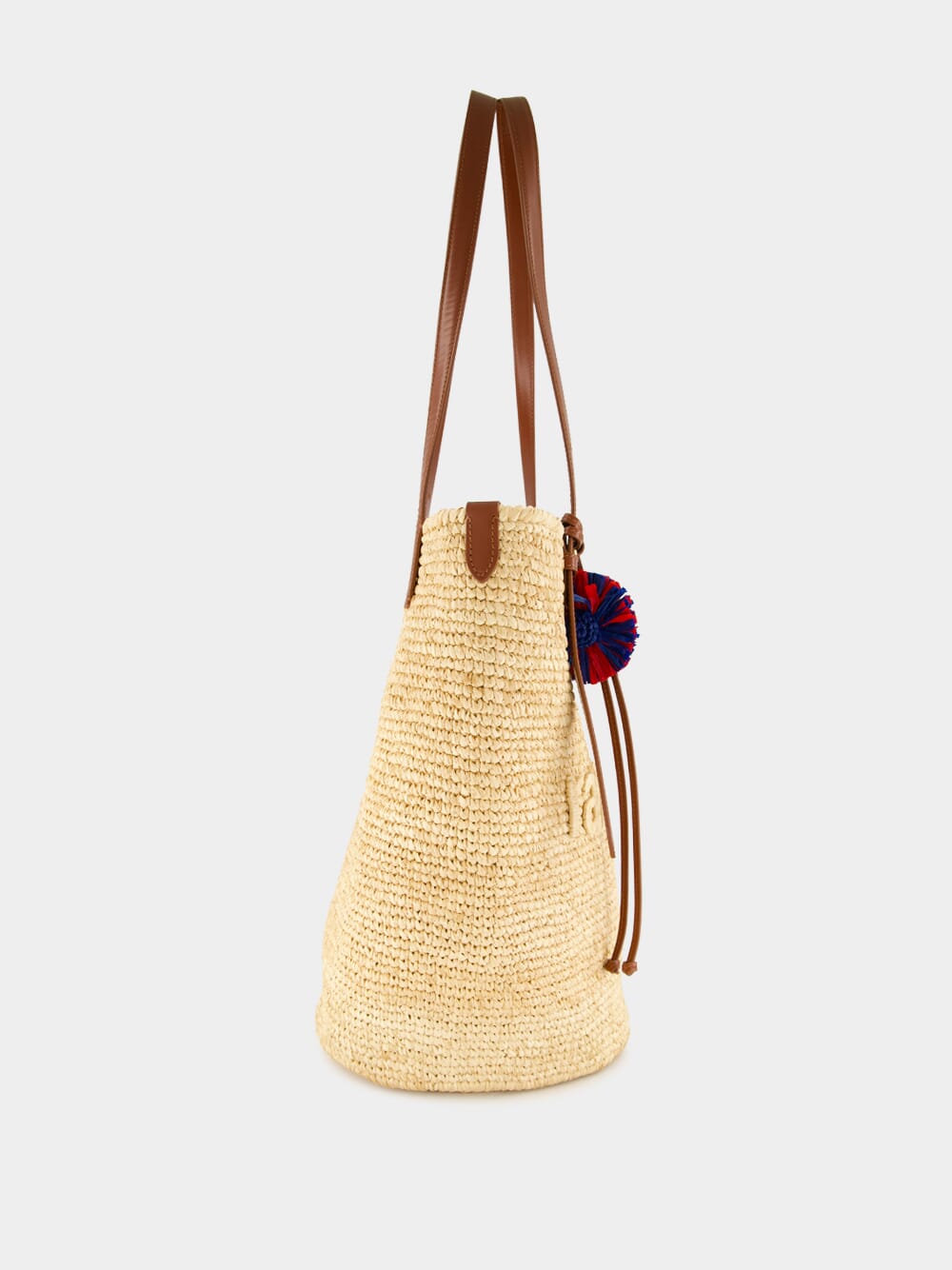 Natural Raffia Tote Bag with Charms