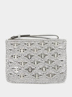 Silver Lurex Raffia Disc Pouch