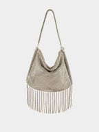 Silver Crystal Fringe Handbag
