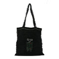 Tweed Resin Strass Large Robot Shopping Bag Black
