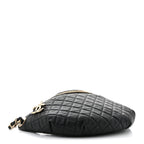 Calfskin Quilted Banane Waist Bag Fanny Pack Black