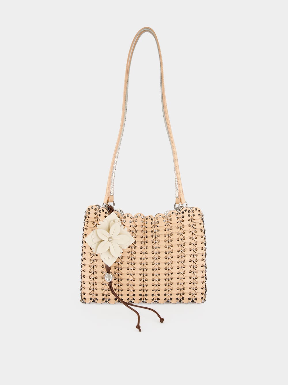 Peach Reversible Leather Shoulder Bag
