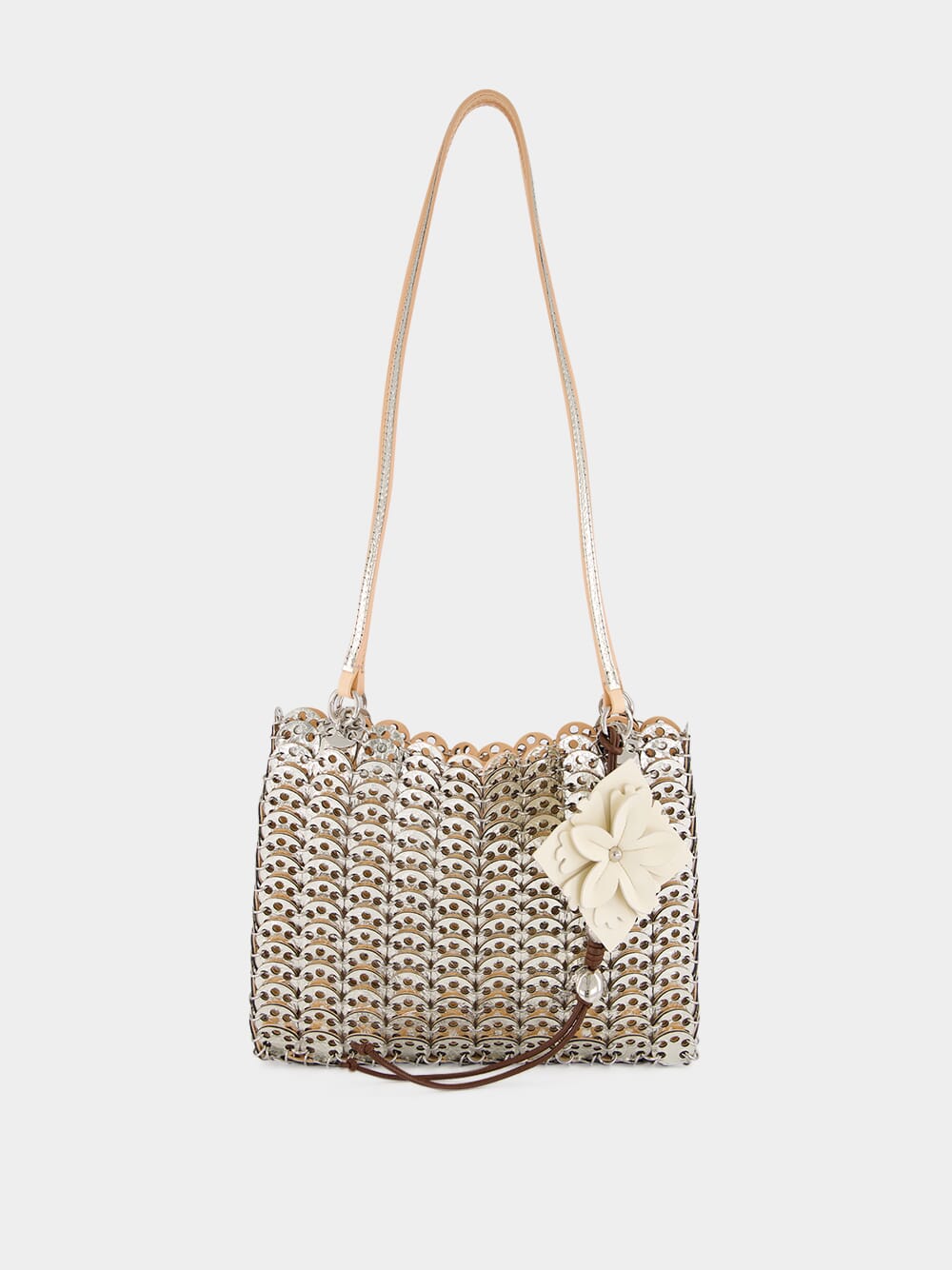 Peach Reversible Leather Shoulder Bag