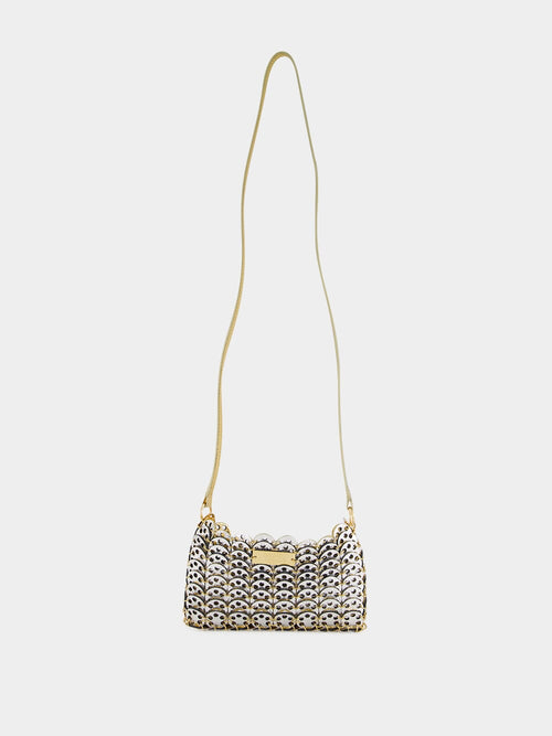 1969 Flip Gold and Silver Leather Crossbody Bag