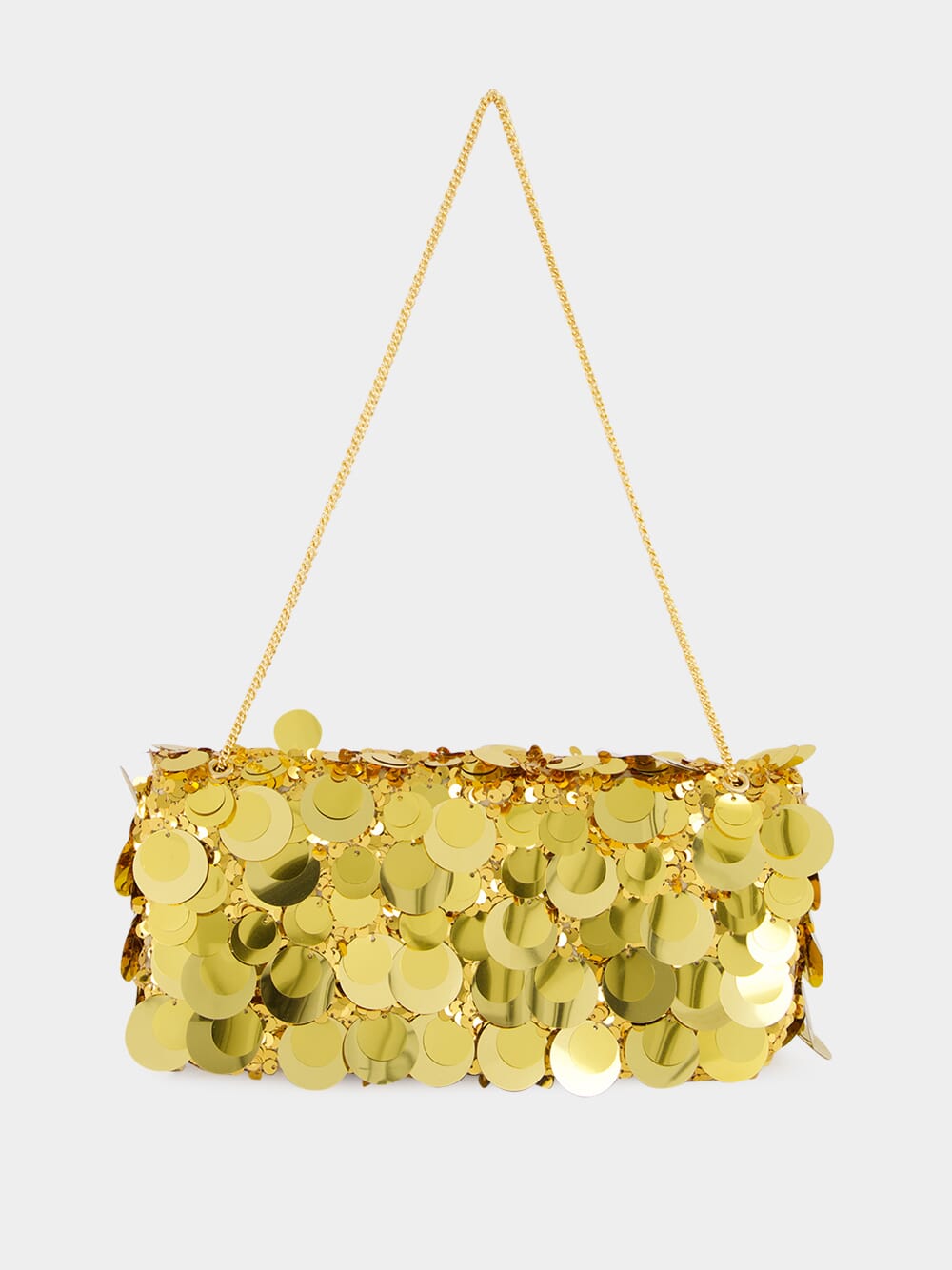 Gold Sparkle Sequin Baguette Bag