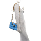 Lambskin Maxi Intrecciato Padded Chain Cassette Crossbody Bag Swimming Pool