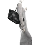 Lambskin Quilted Week End on Mars Tote Black