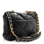 Goatskin Quilted Large Chanel 19 Flap Black