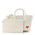 Nappa Intrecciato Mini Heart Cabat White