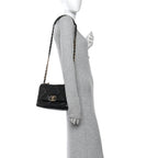 Lambskin Quilted Medium Chanel 19 Flap Black