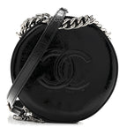 Patent Round As Earth Evening Bag Black