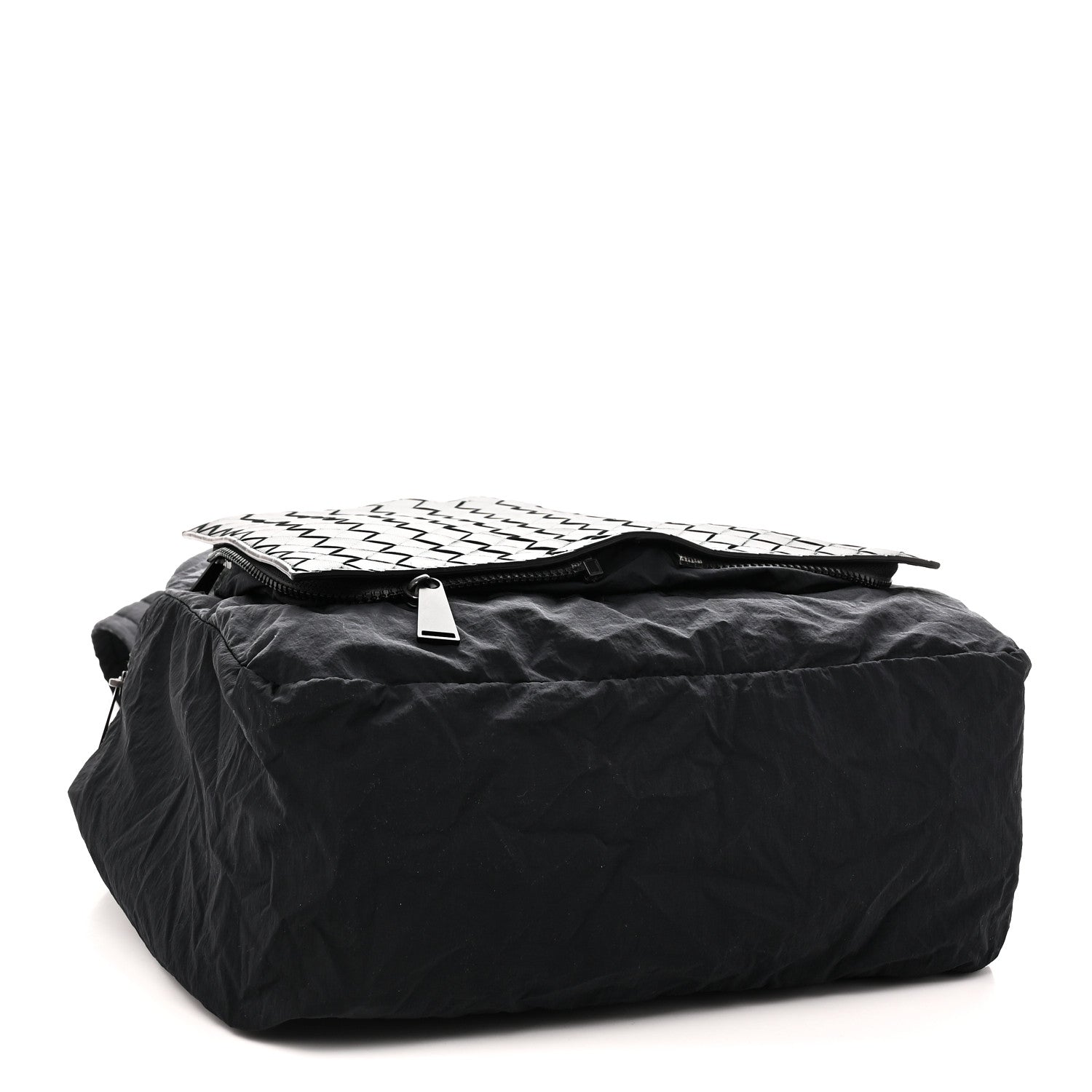 Nappa Nylon Intreccio Packable Backpack Black